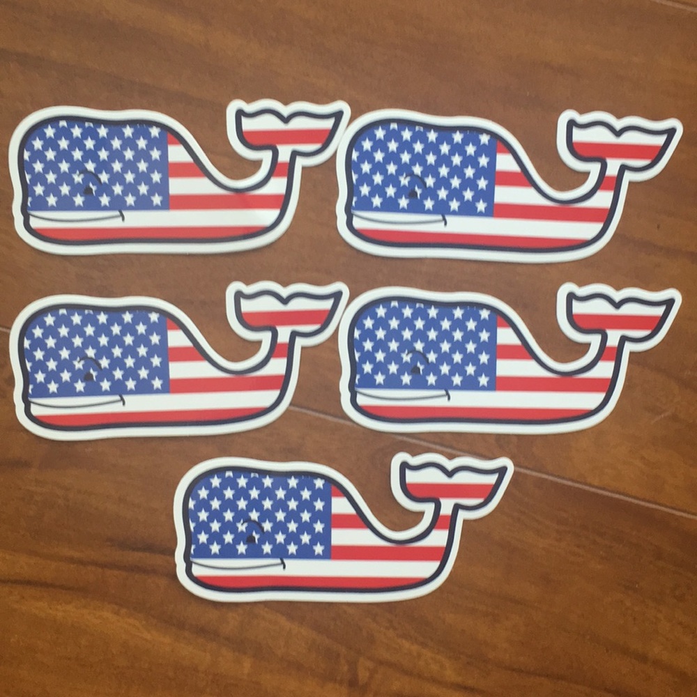 Vineyard Vines decal stickers (5), American flag